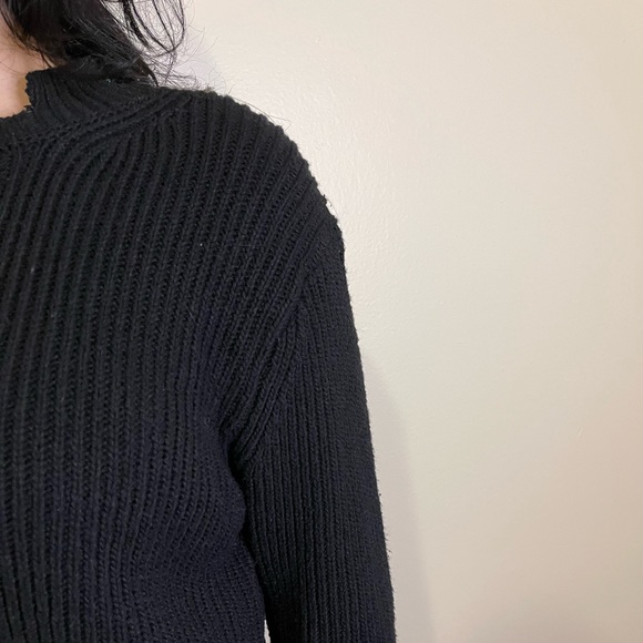 BLACK DISTRESSED LF SWEATER, SIZE: X-SMALL - Picture 4 of 4